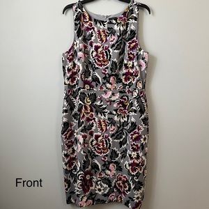 Ann Taylor Factory Gray Floral Sheath Dress (14)